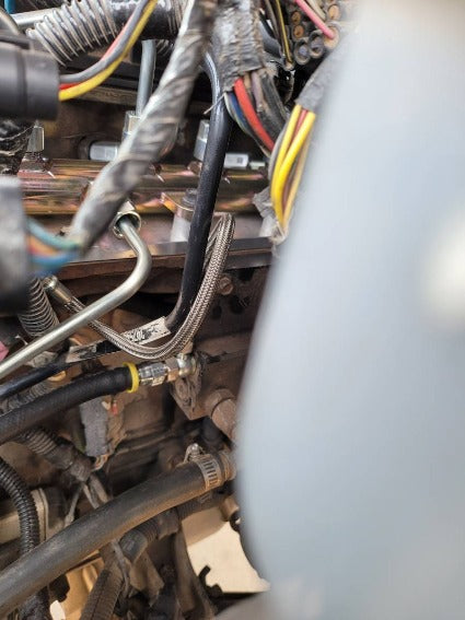 Load image into Gallery viewer, Glacier Diesel Power | 2007.5-2018 Dodge Ram 6.7 Cummins Steel Braided Fuel Rail Return Line